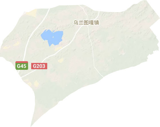 乌兰图嘎镇地形地图