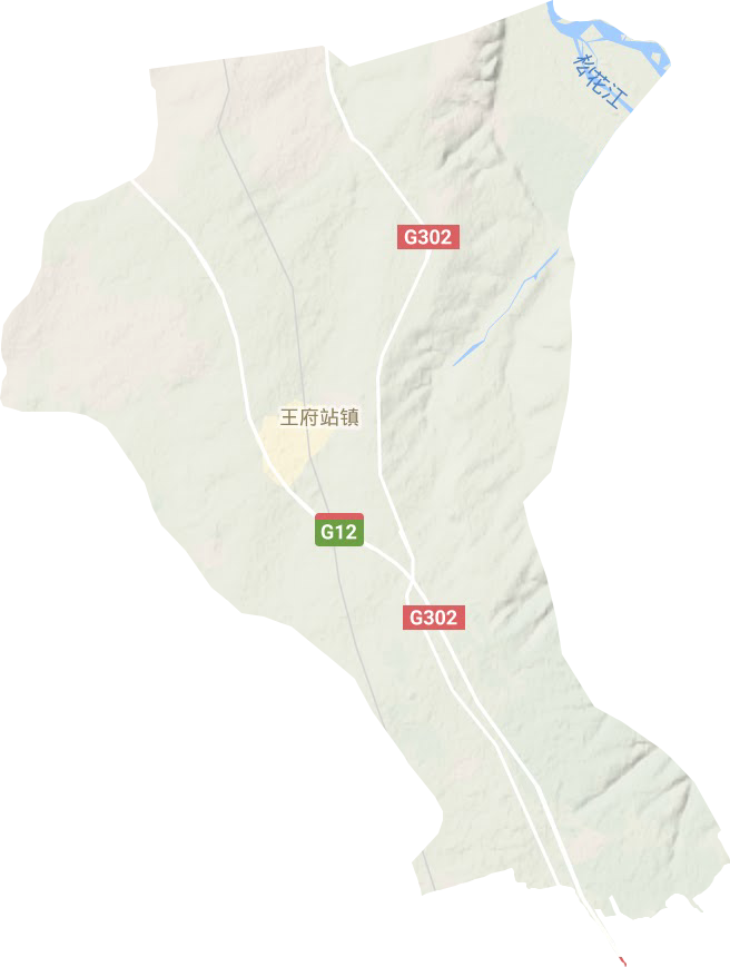 王府站镇地形地图