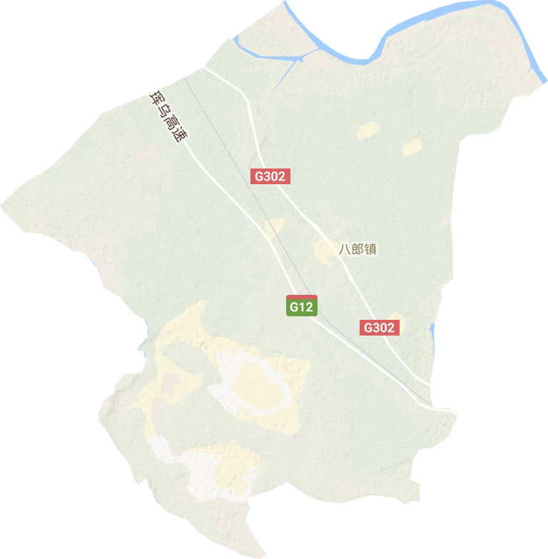 八郎镇地形地图