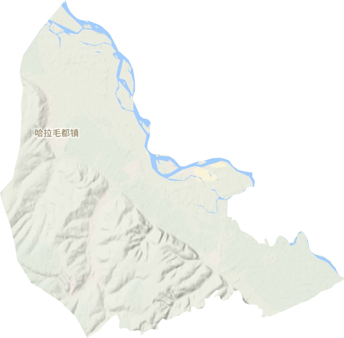 哈拉毛都镇地形地图