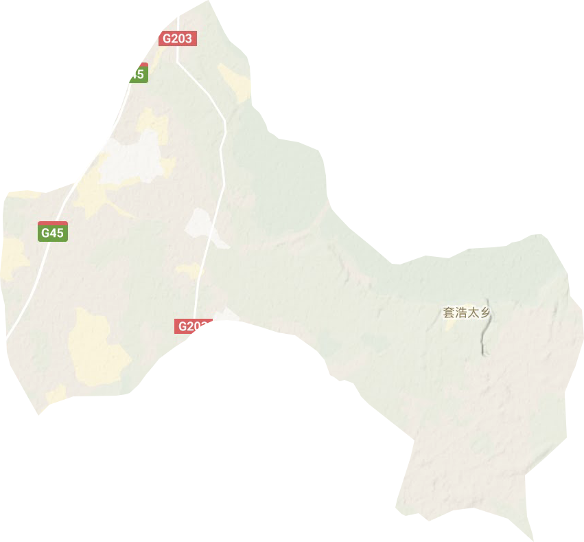套浩太乡地形地图