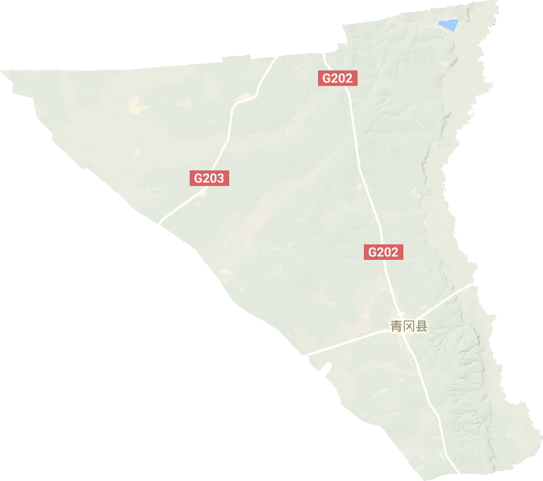 青冈县地形地图