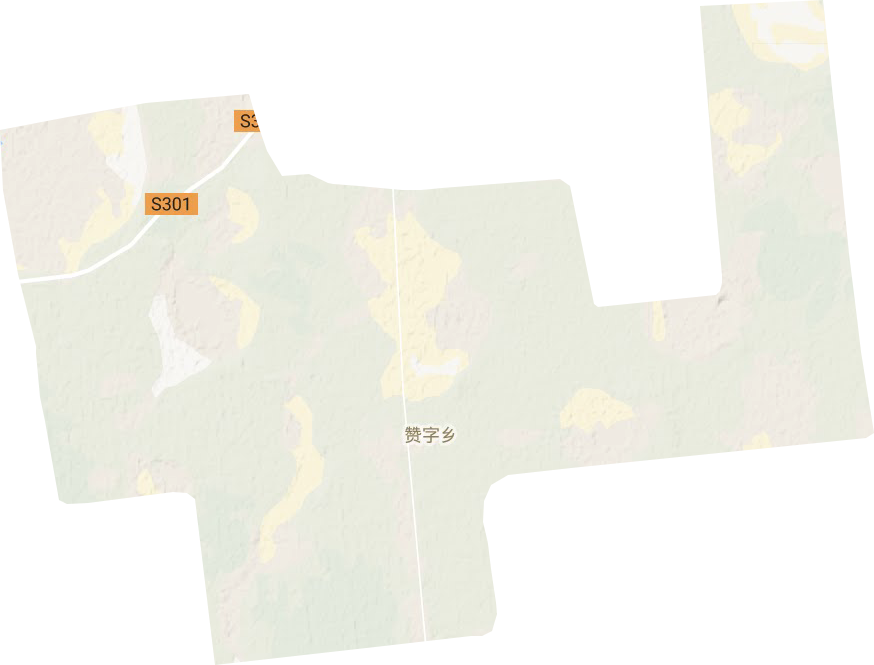 赞字乡地形地图