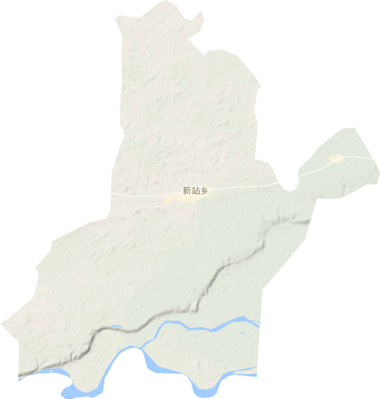 新站乡地形地图