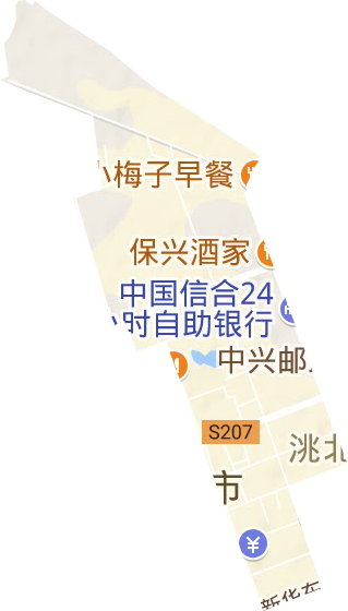 明仁街道地形地图