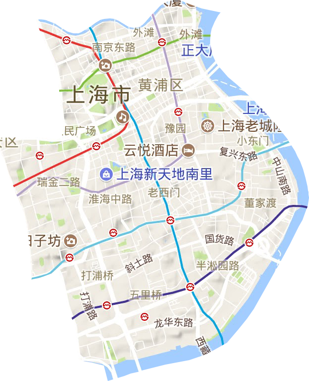 黄浦区地形地图