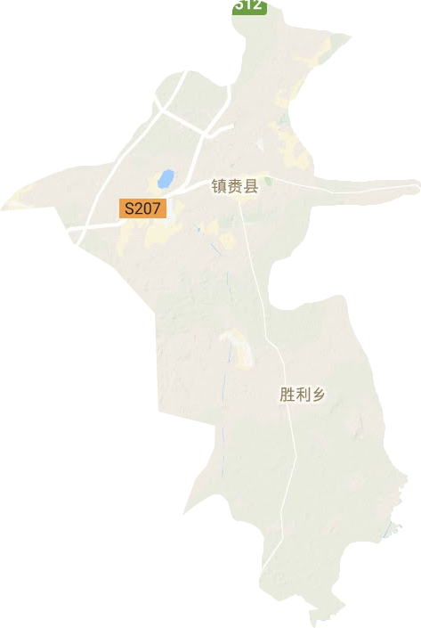 镇赉镇地形地图