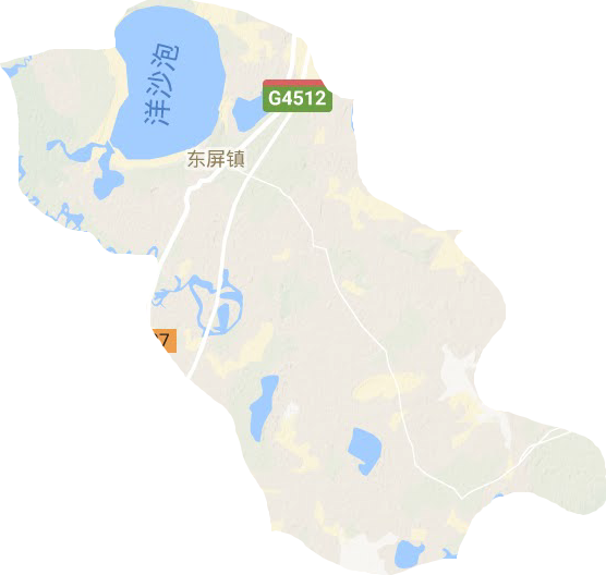 东屏镇地形地图