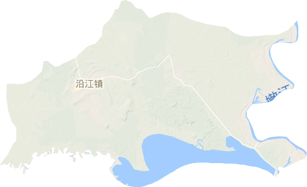 沿江镇地形地图
