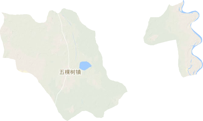 五棵树镇地形地图