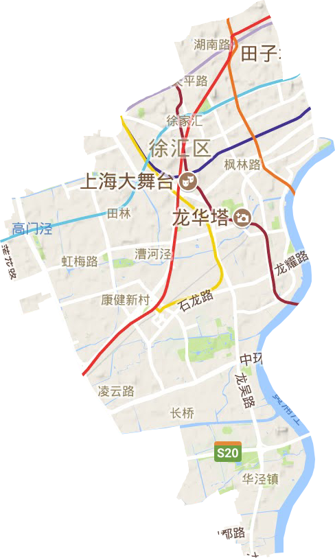 徐汇区地形地图