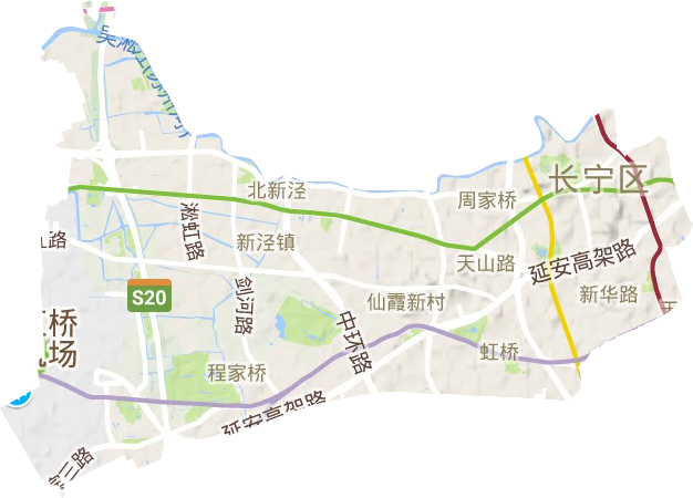 长宁区地形地图