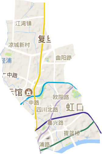 虹口区地形地图