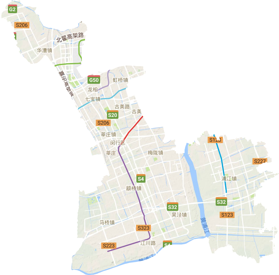 闵行区地形地图