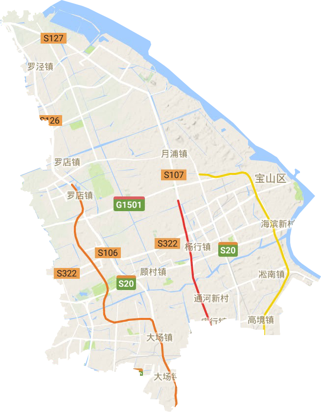 宝山区地形地图