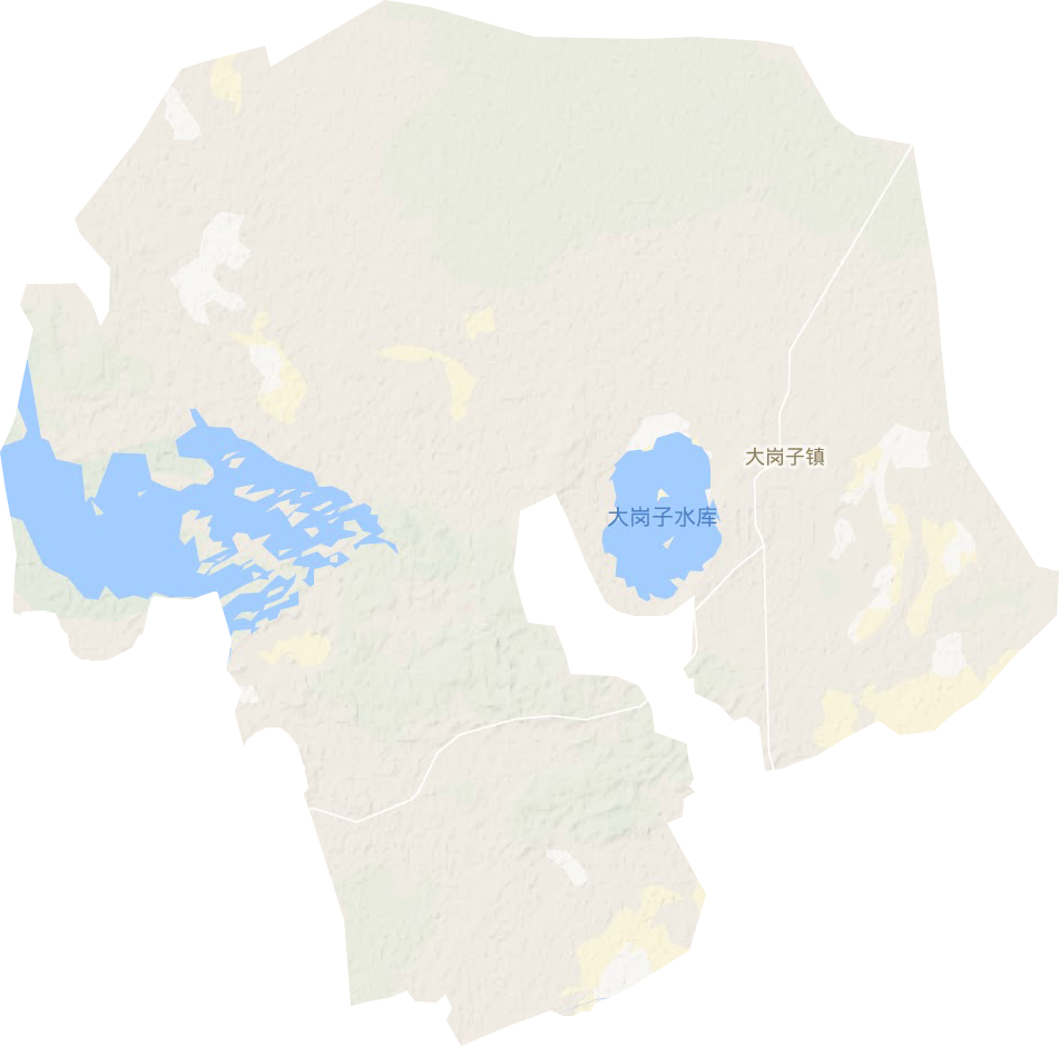 大岗子镇地形地图