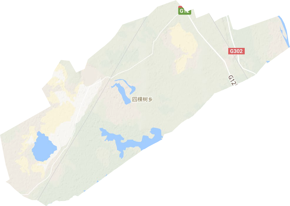 四棵树乡地形地图