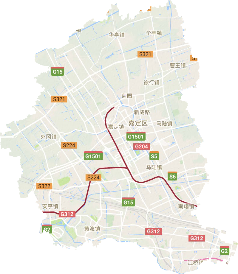嘉定区地形地图