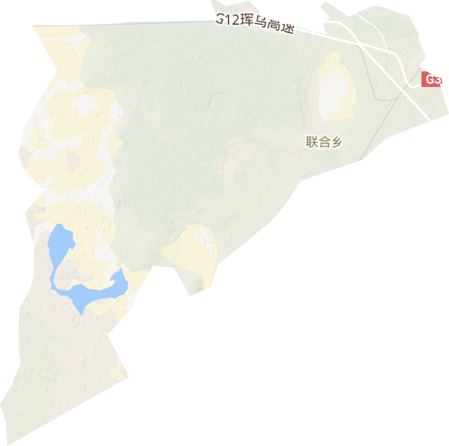 联合乡地形地图