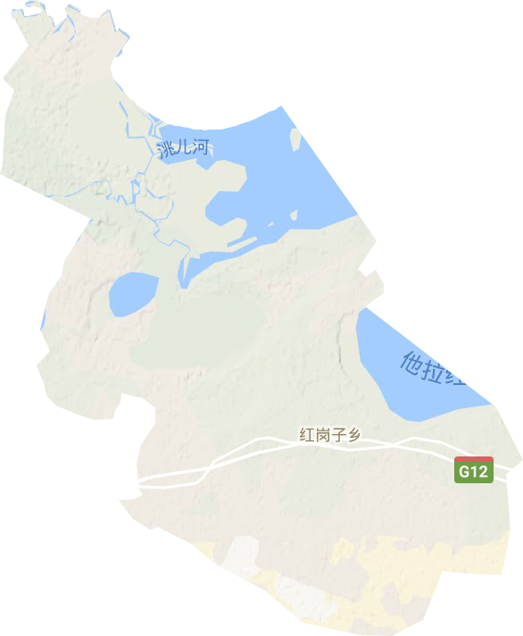 红岗子乡地形地图