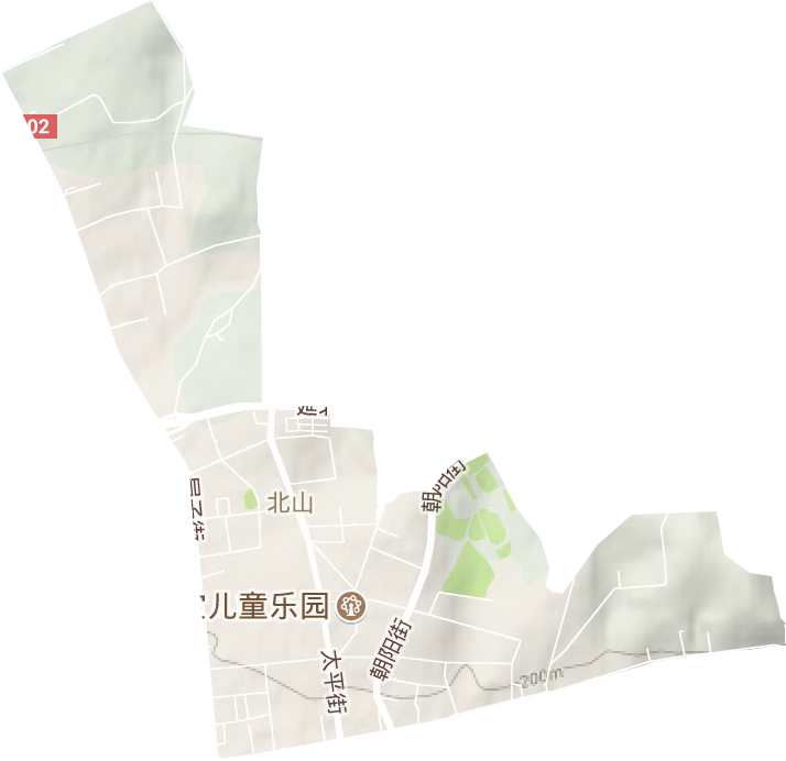 北山街道地形地图