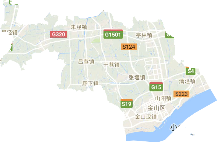 金山区地形地图