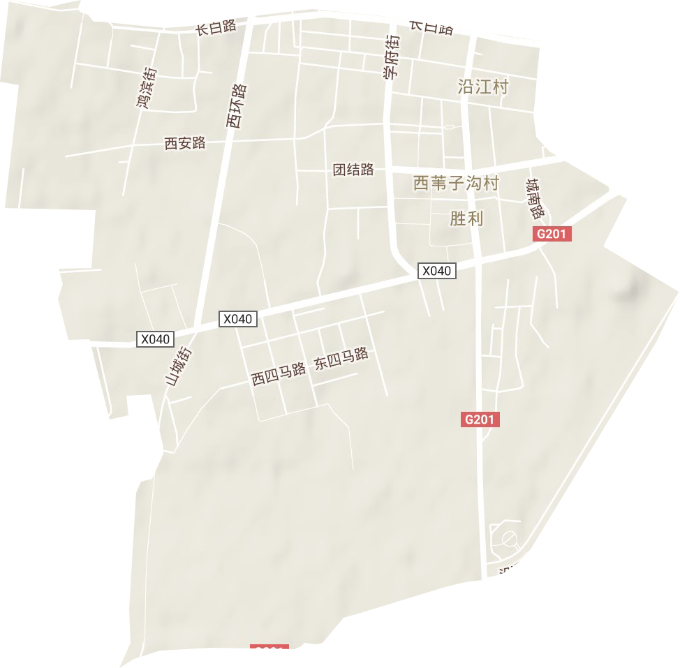 胜利街道地形地图