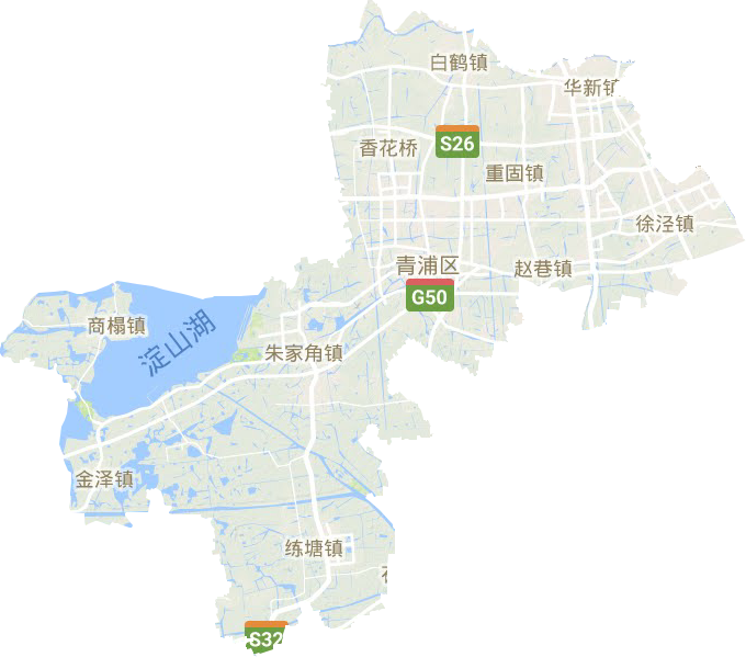 青浦区地形地图
