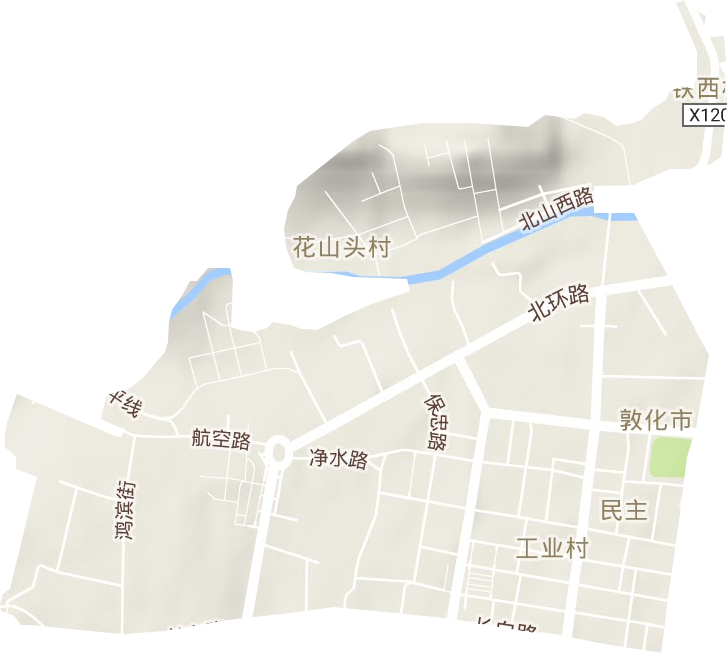 民主街道地形地图