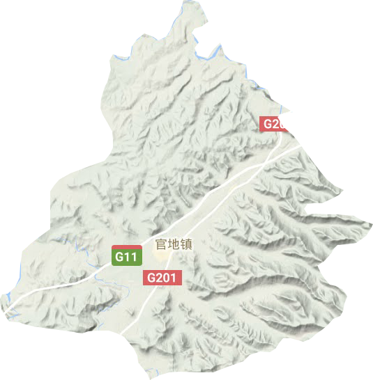 官地镇地形地图