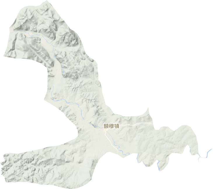 额穆镇地形地图