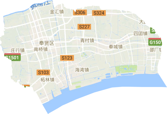 奉贤区地形地图