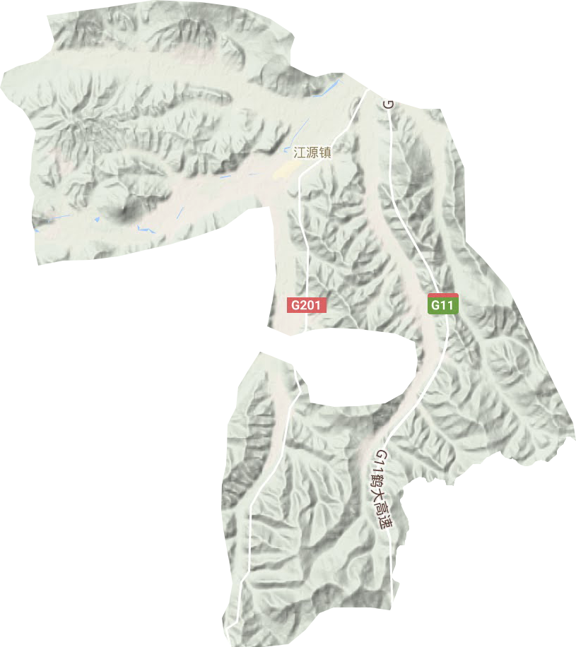 江源镇地形地图