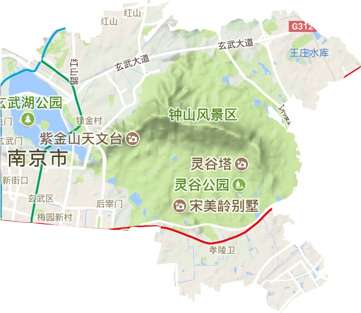 玄武区地形地图