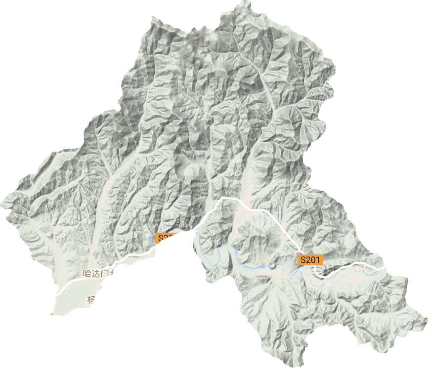 哈达门乡地形地图