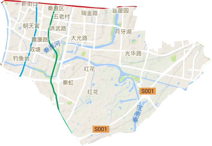秦淮区地形地图