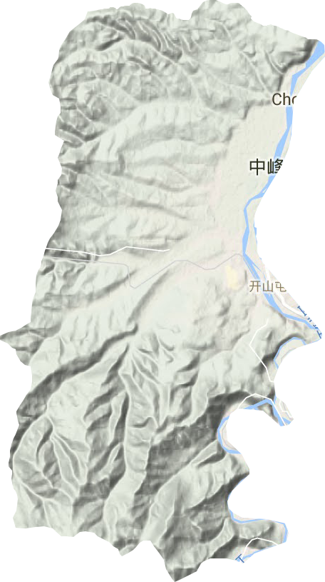 开山屯镇地形地图