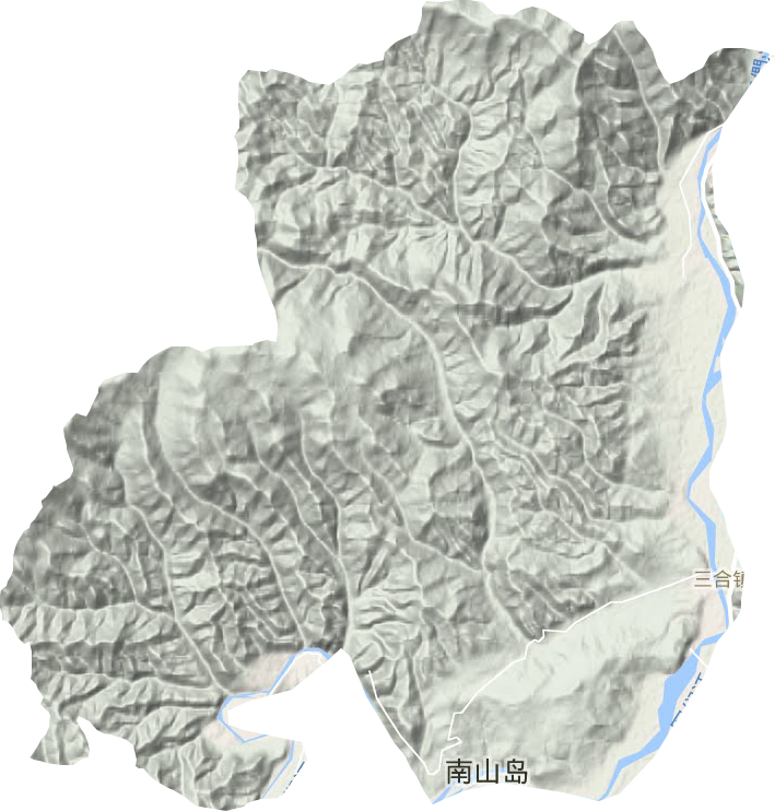 三合镇地形地图