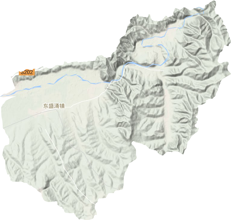 东盛涌镇地形地图