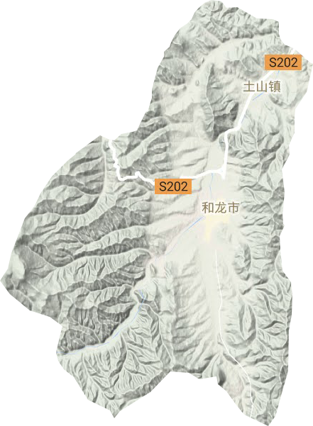 龙城镇地形地图
