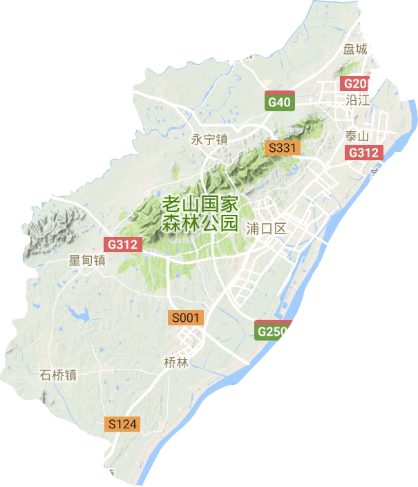 浦口区地形地图