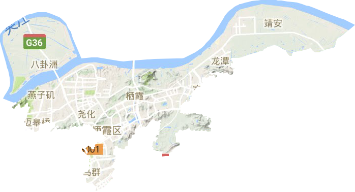 栖霞区地形地图