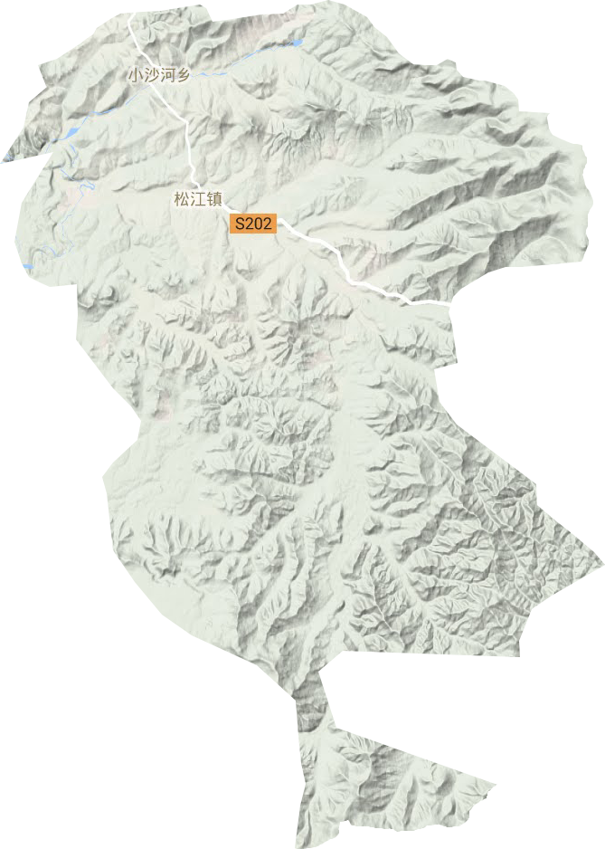 松江镇地形地图