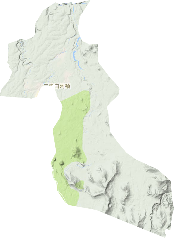 二道白河镇地形地图