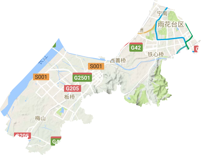 雨花台区地形地图