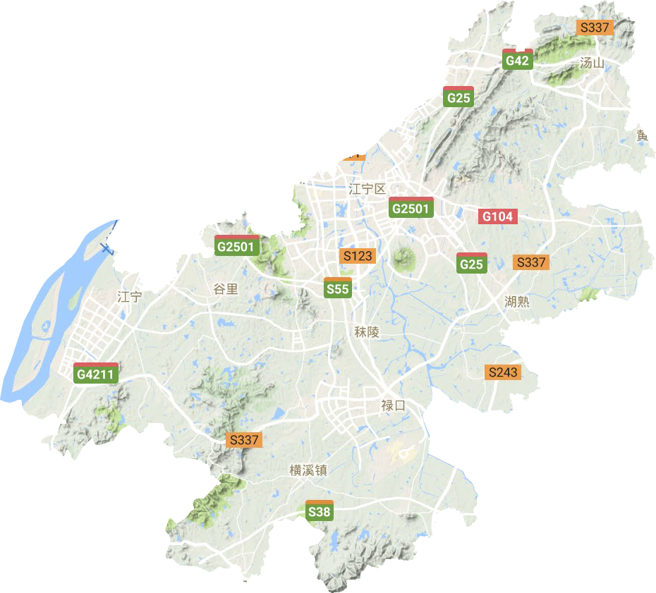 江宁区地形地图