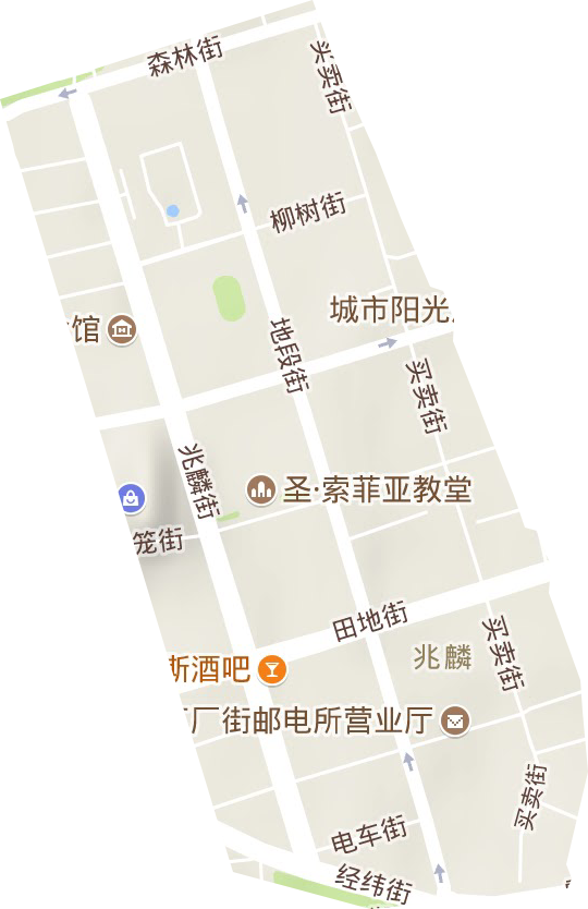 兆麟街道地形地图