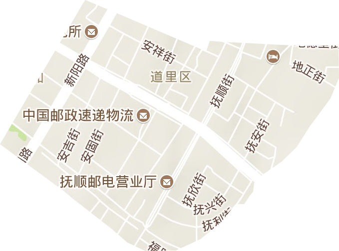 抚顺街道地形地图