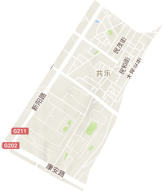 共乐街道地形地图