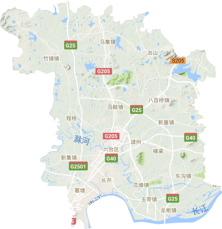 六合区地形地图